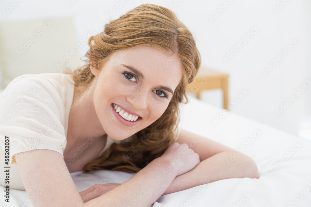 Close up portrait of pretty woman in bed Close up portrait of pretty woman in bed