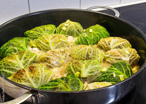 Savoy cabbage filled with minced meat.