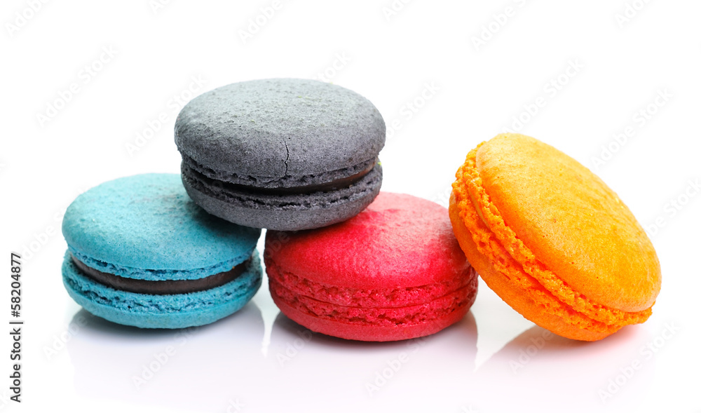 colorful macarons isolated on white backrgound colorful macarons isolated on white backrgound