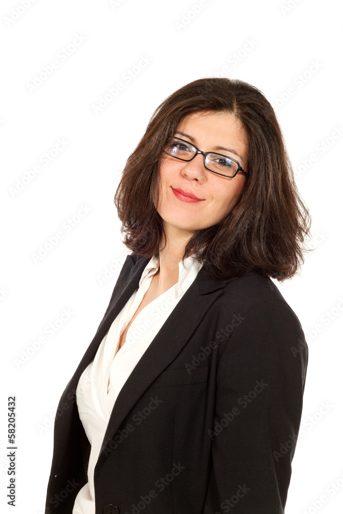 nice woman with black jacket, portrait in studio nice woman with black jacket, portrait in studio
