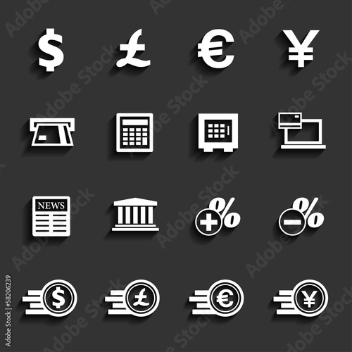 Financial and money icon set