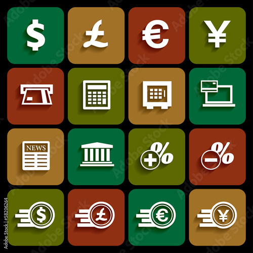 Financial and money icon set