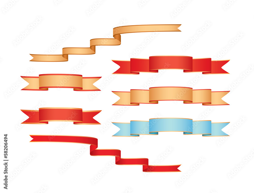 set of colored ribbons - vector