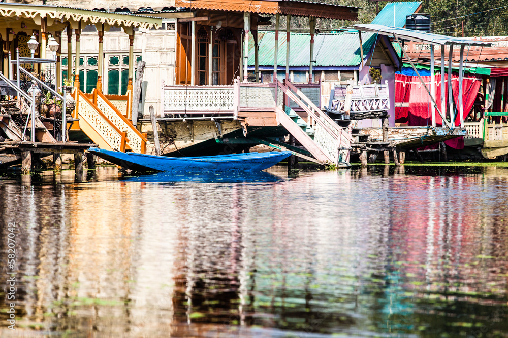 Shikara boat in Dal lake , Kashmir India Shikara boat in Dal lake , Kashmir India