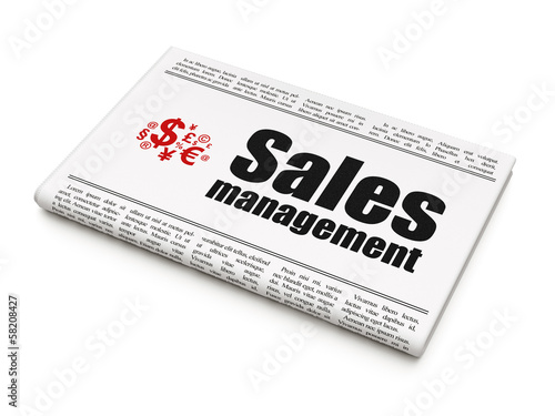 Marketing news concept: newspaper with Sales Management