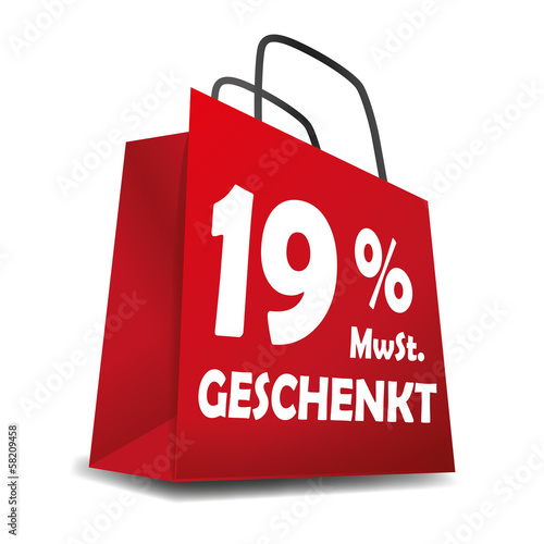 Icon Einkaufskorb 19% MwSt. Geschenkt Sale Rabatt Aktion