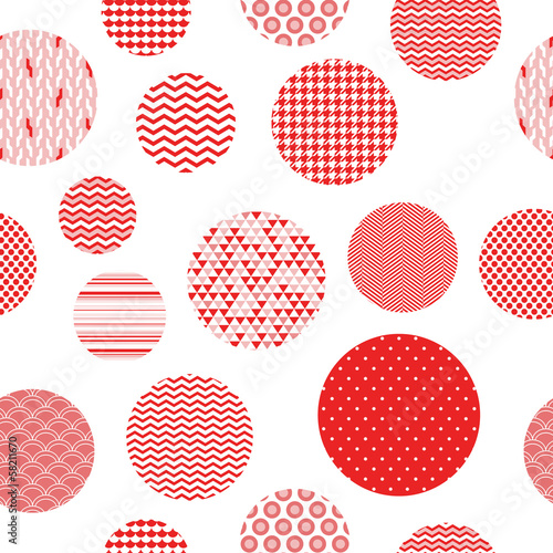 Red and white patterned cir...