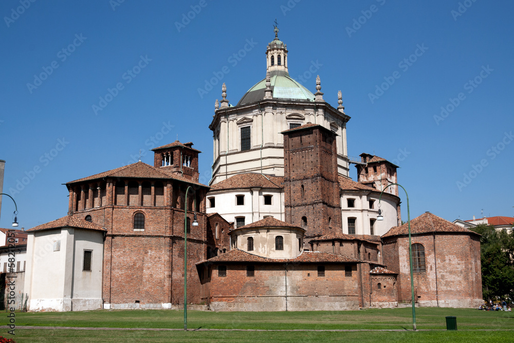 Milan - Basilica of San Lorenzo. View from the rear