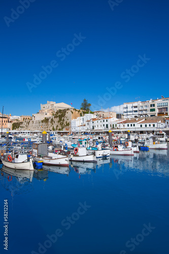 Ciutadella Menorca marina Port view Town hall