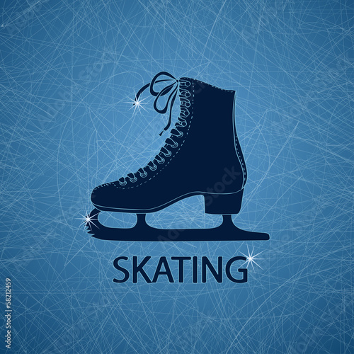Illustration with figure skate