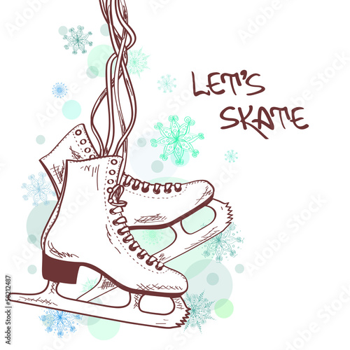 Winter illustration with skates