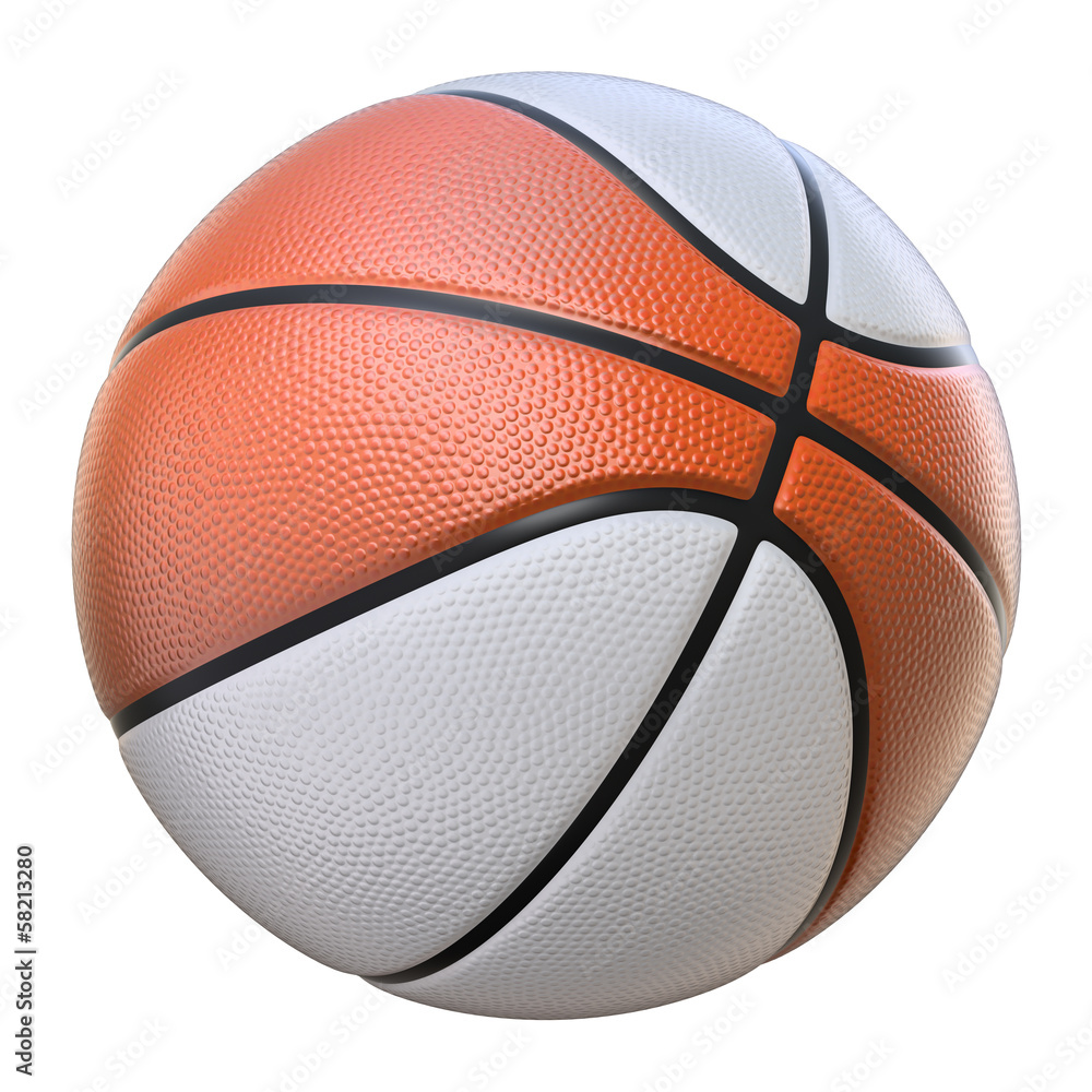 Red-white basketball isolated on a white background