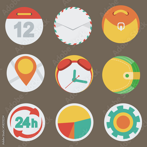 application web Icons in flat design