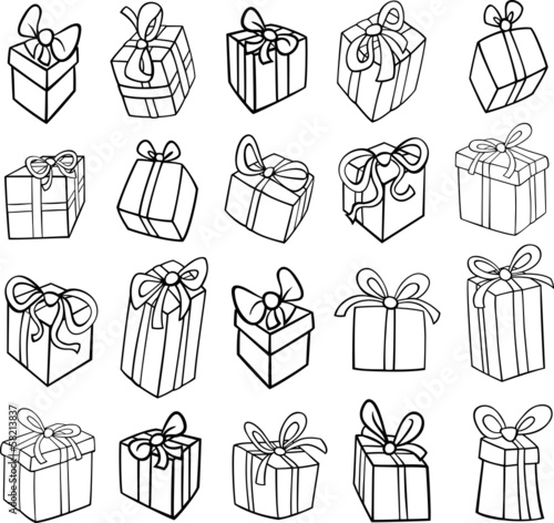 christmas or birthday gifts coloring page