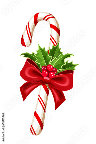Christmas candy cane. Vector illustration.