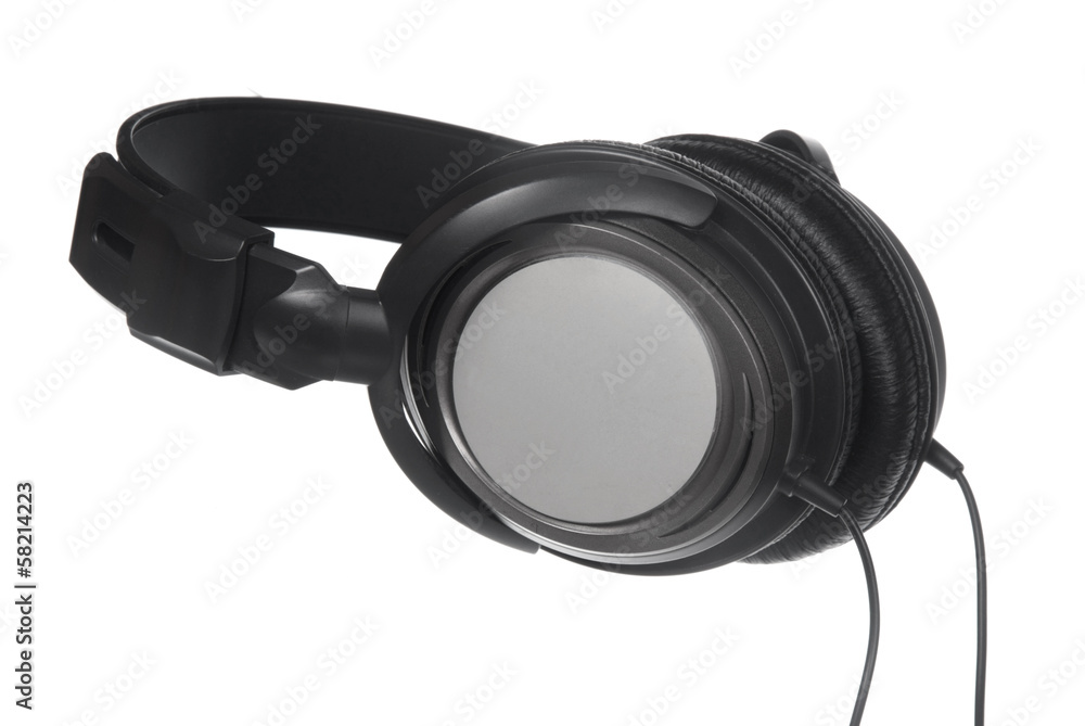 black headphones isolated on white black headphones isolated on white