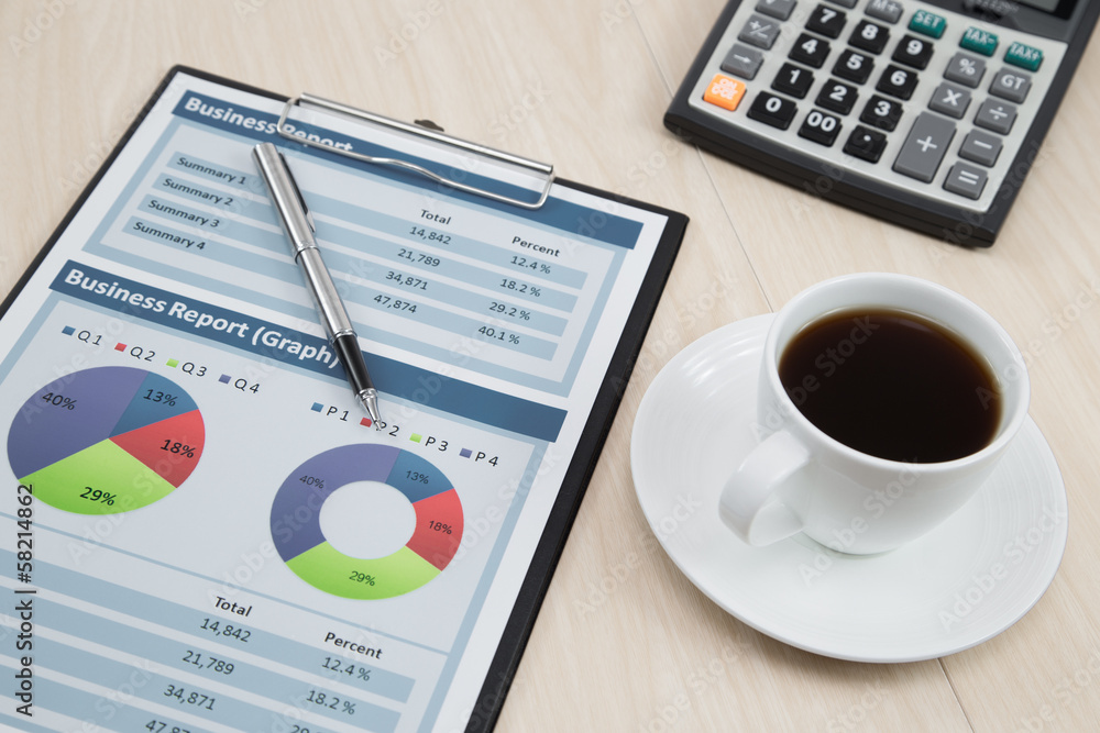Fototapeta premium Graphs and Charts Report