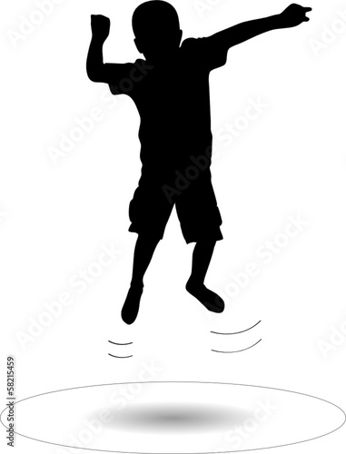 boy jumping on the trampoline