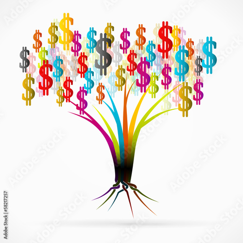 Money tree abstract vector illustration