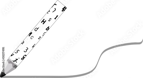 pencil made of alphabet letters