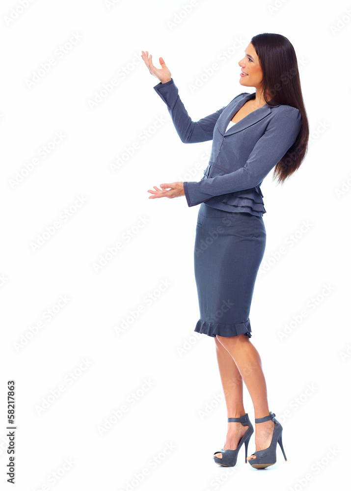 Inviting business woman. Inviting business woman.