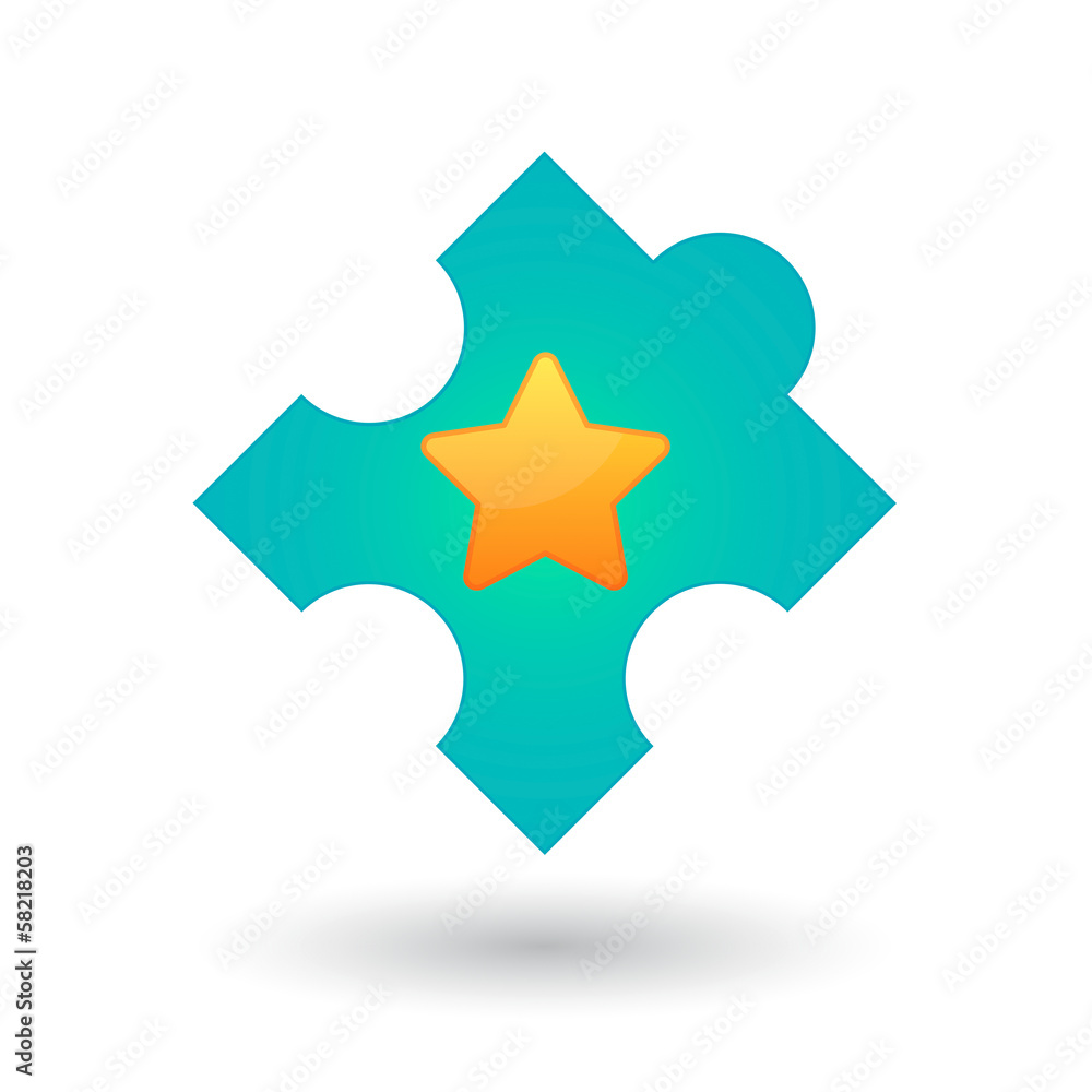 Puzzle piece with a star Puzzle piece with a star
