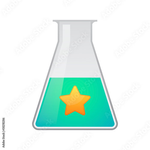Chemical test tube with a star