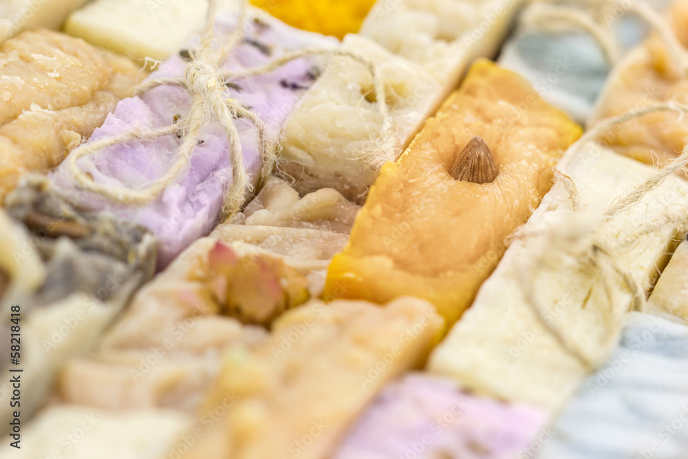 Handmade soap background Handmade soap background