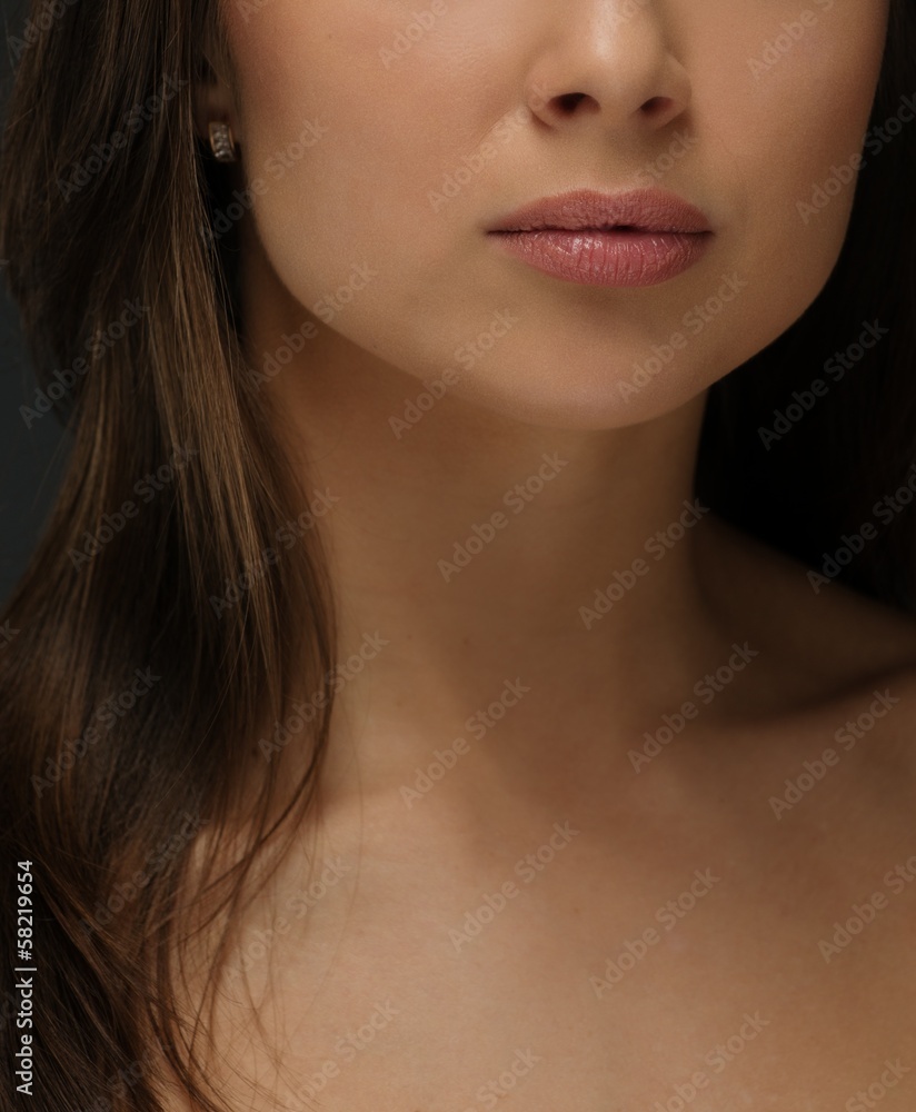 Young beautiful brunette woman with brown long hair Young beautiful brunette woman with brown long hair