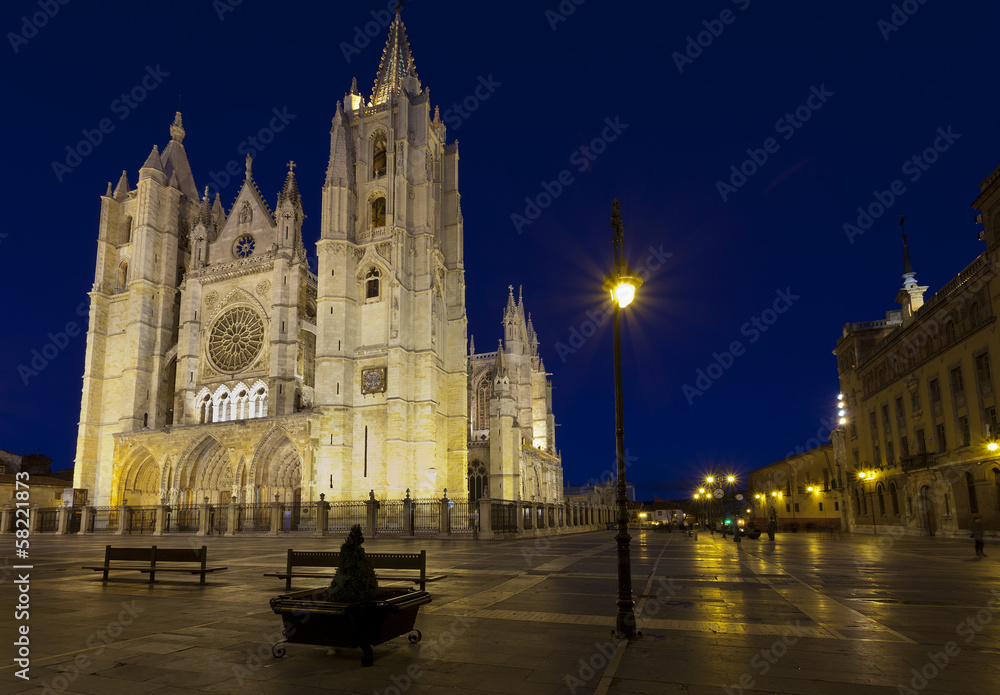 Square of Cathedral (Leon,Spain)