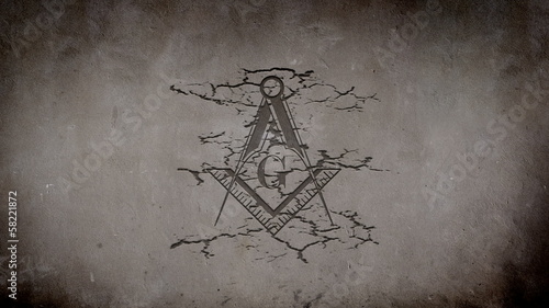 Freemason Symbol Appearing on a Wall