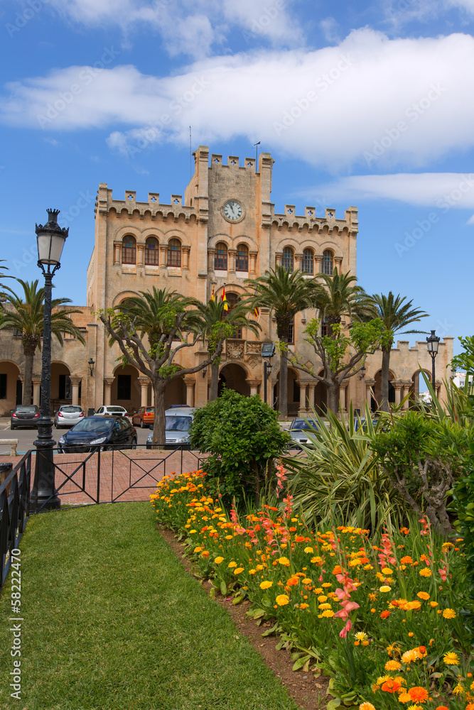 Ciutadella Menorca city Town Hall and gardens