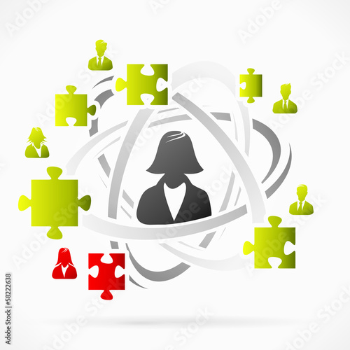 Puzzle abstract motion concept