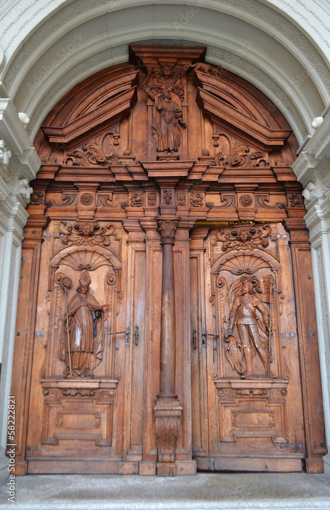 Old wooden door in Lucerne