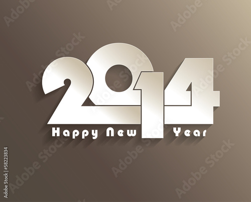 Happy new year 2014 creative greeting card design