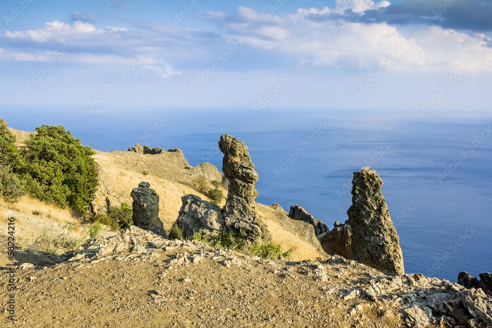 Crimea, extinct volcano Kara-Dag mountain reserve, Ukraine