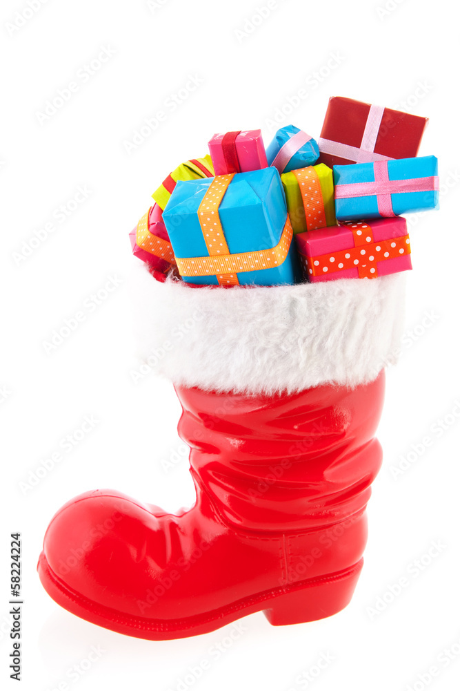Christmas boot with presents