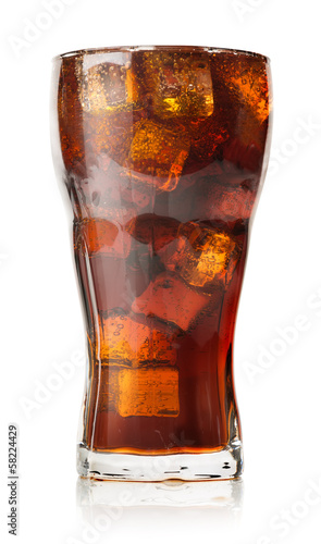 Obraz na płótnie Cola with ice cubes w salonie