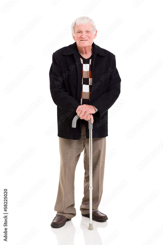 elderly man with walking stick Stock Photo | Adobe Stock