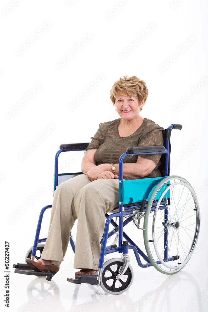 senior woman sitting on wheelchair senior woman sitting on wheelchair