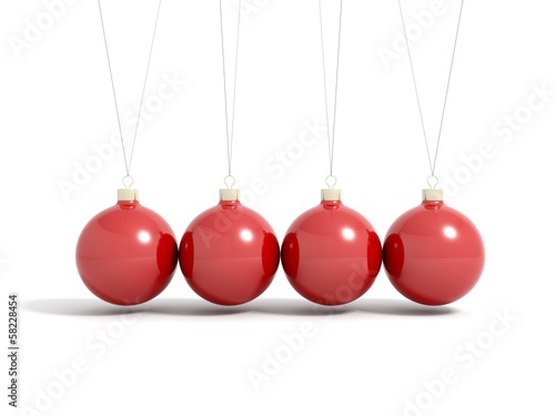 Render of red christmas balls in pendulum