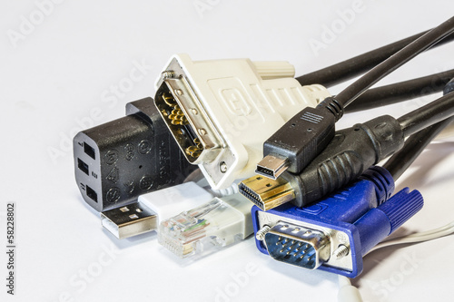 Obraz na płótnie Computer cables w salonie