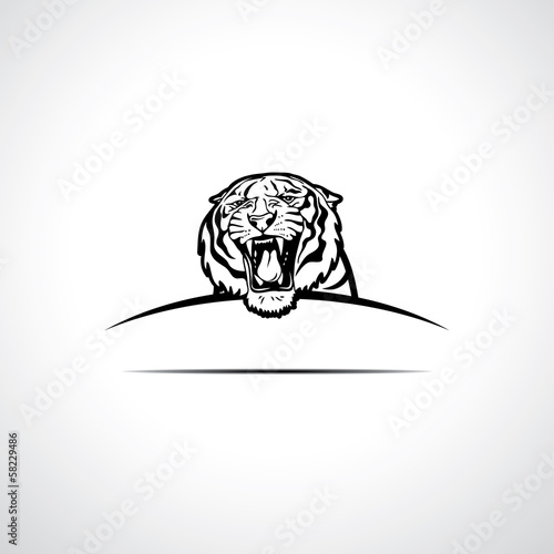 Roaring tiger label