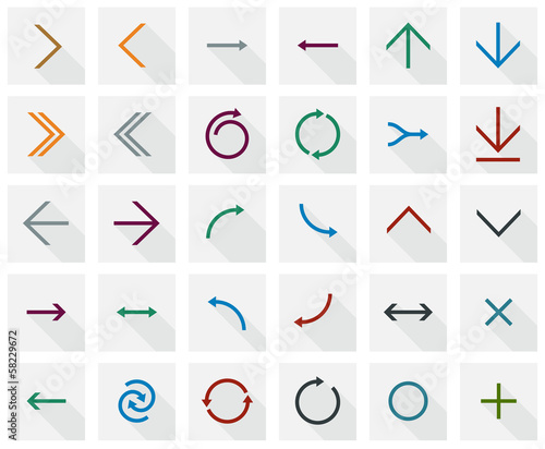 Flat arrow icons.