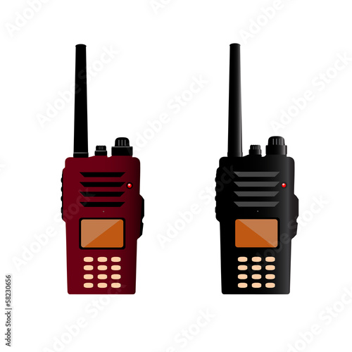 Walkie talkie and police radio or radio communication