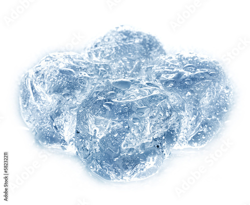 Ice cubes isolated on white.
