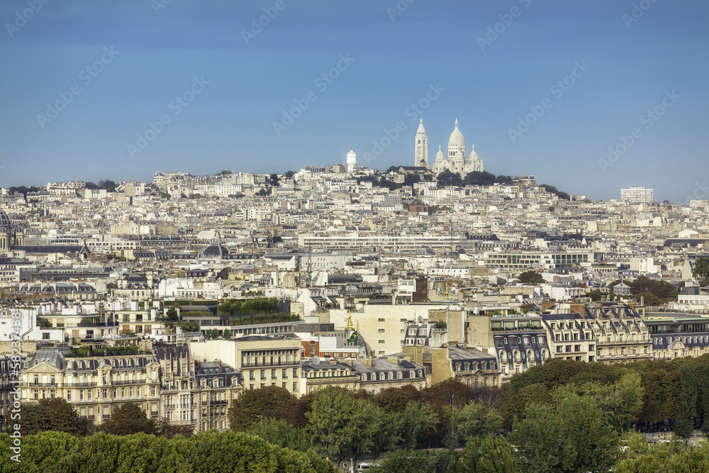 View of Paris with Sacre Coeur Basilica
