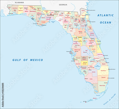 florida administrative map