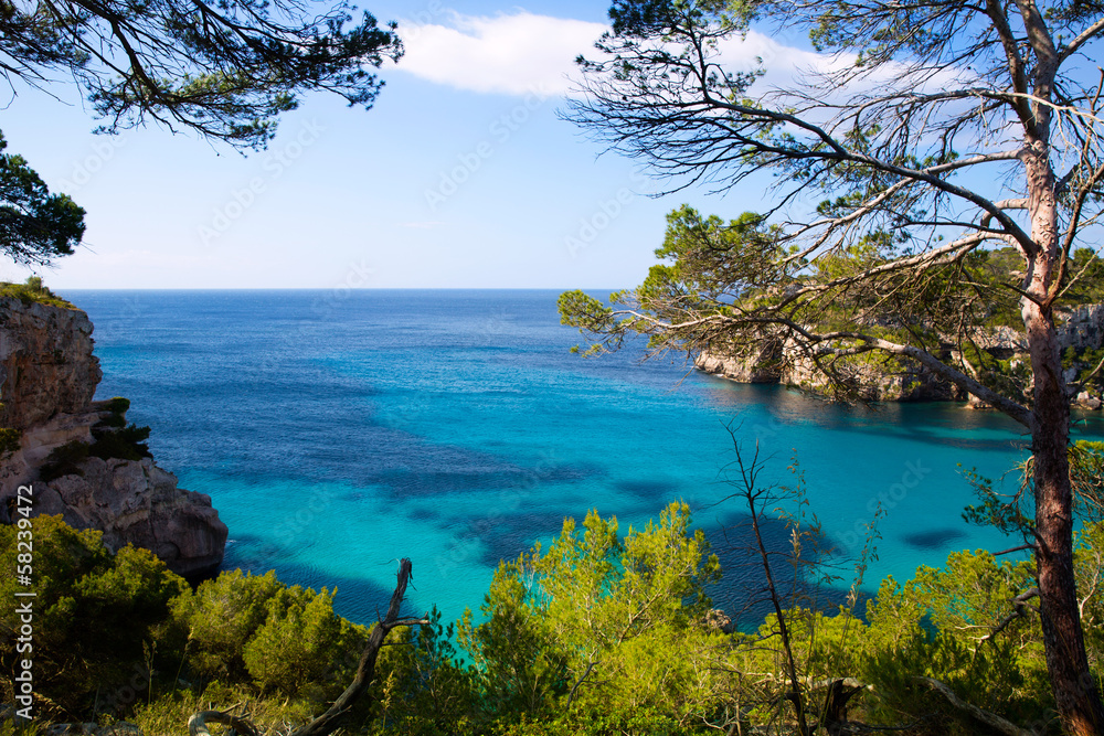 Cala Macarella Menorca turquoise Balearic Mediterranean Cala Macarella Menorca turquoise Balearic Mediterranean