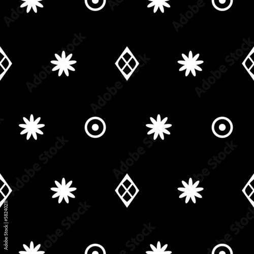 Simple black and white flor...